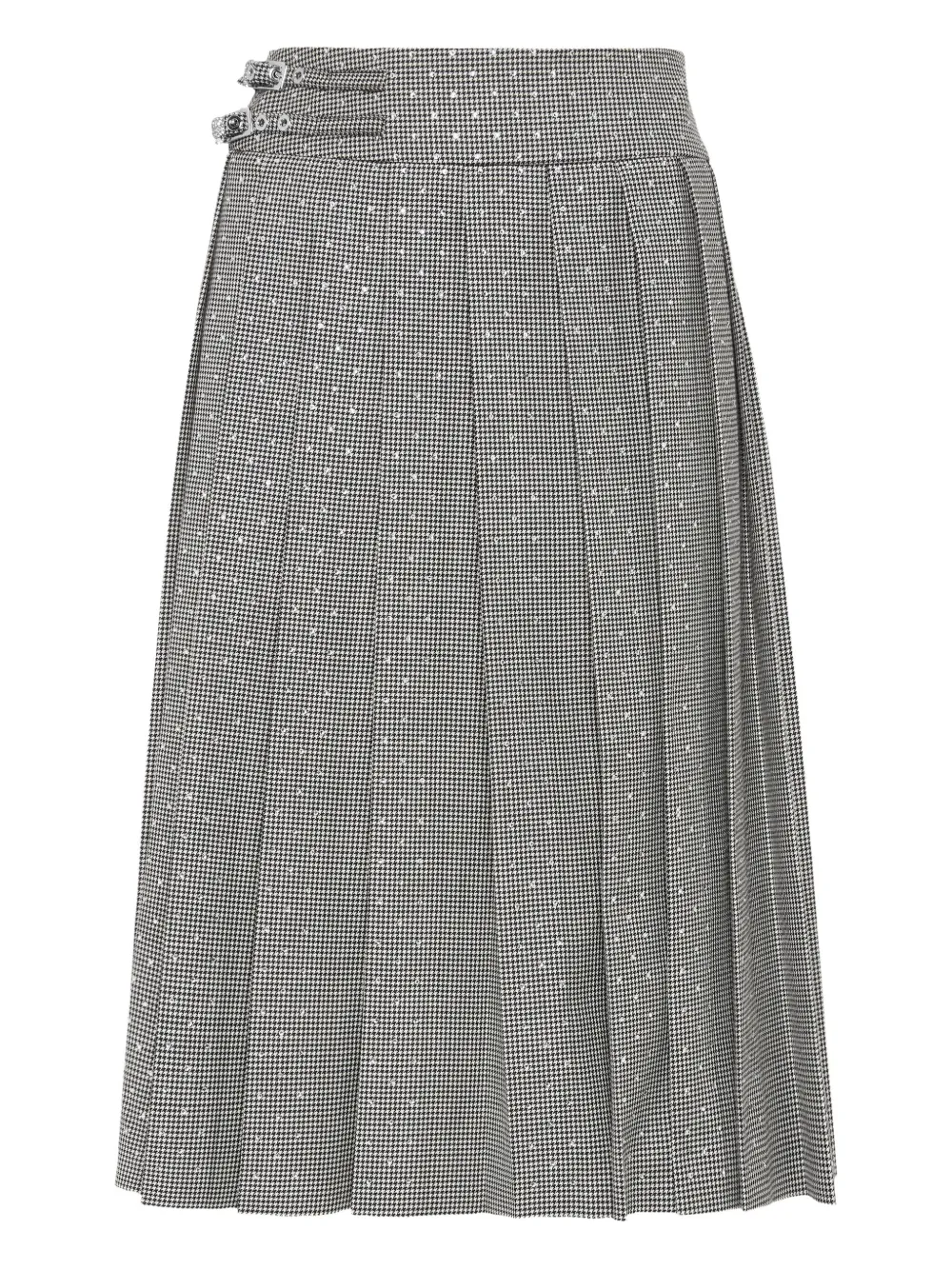 Philipp Plein houndstooth pleated midi skirt Zwart