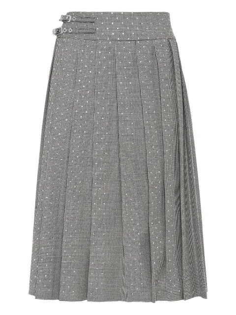 Philipp Plein houndstooth pleated midi skirt
