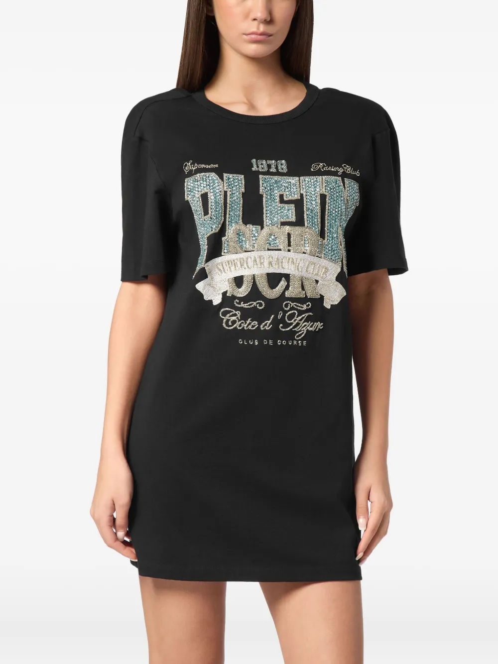 Philipp Plein Jurk verfraaid met stras Zwart