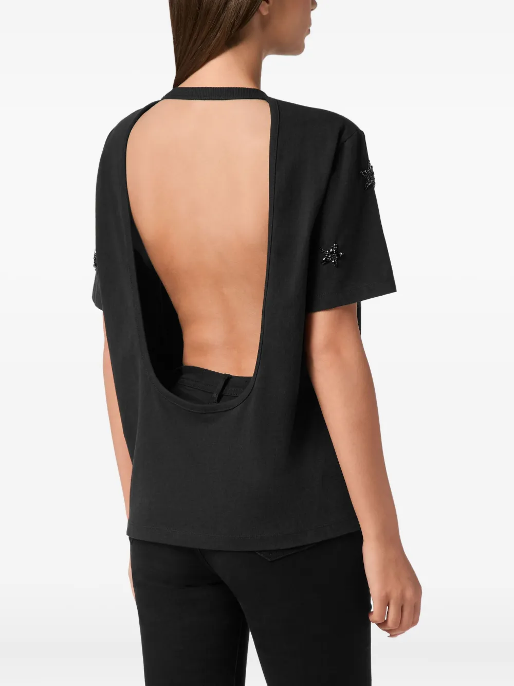 Philipp Plein star-embellished T-shirt Zwart