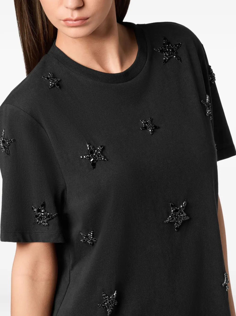 Philipp Plein star-embellished T-shirt Zwart