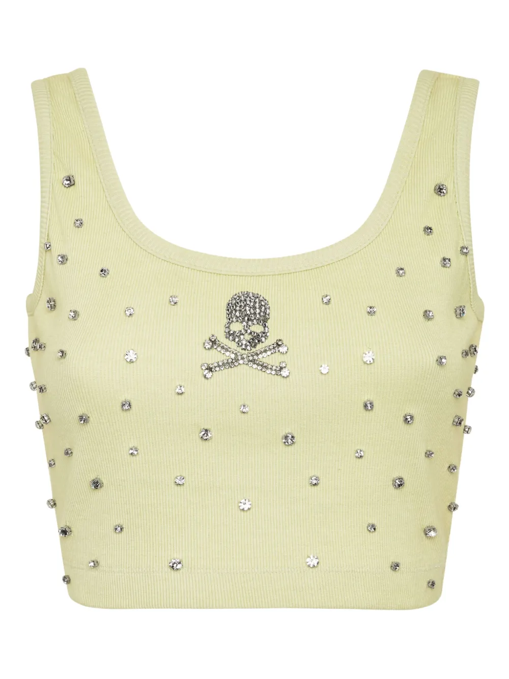 Philipp Plein rhinestone-embellished cropped top Groen