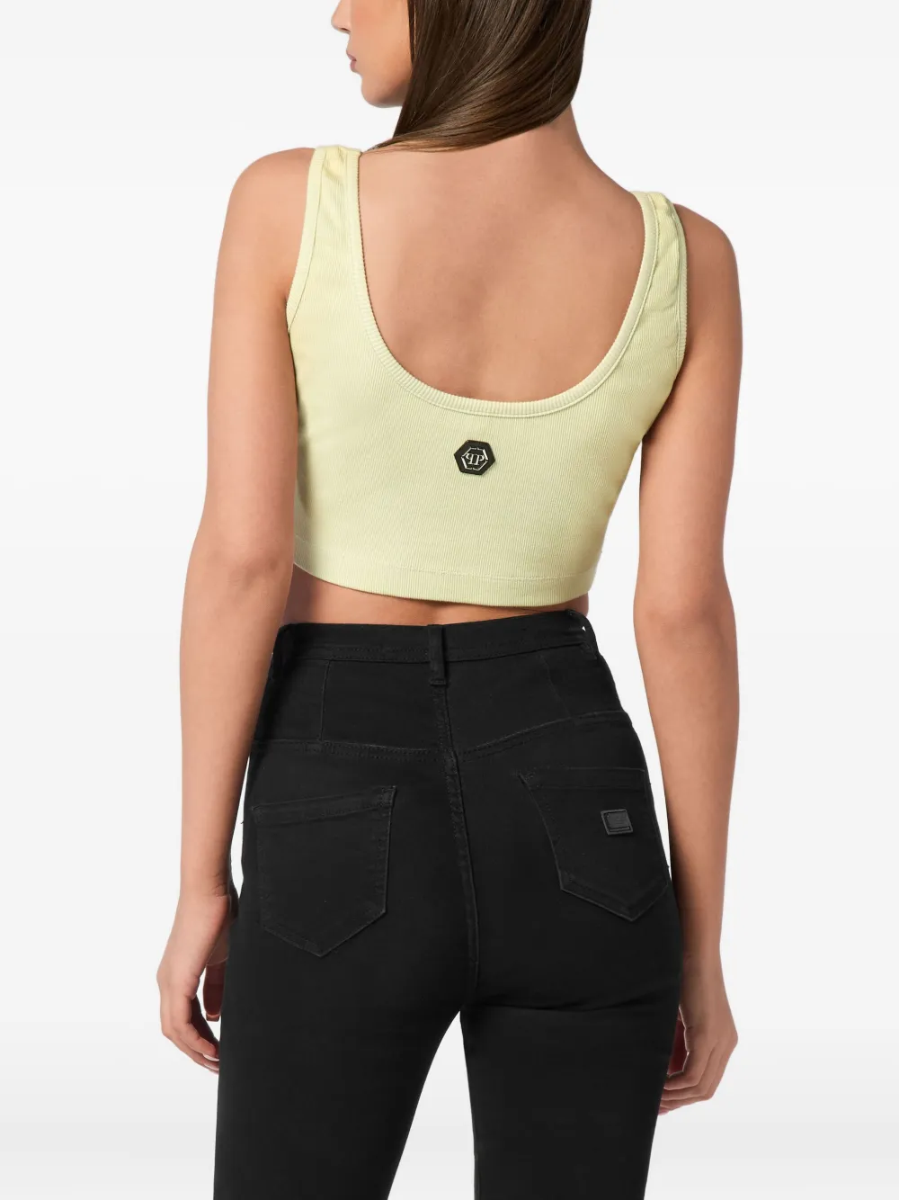 Philipp Plein rhinestone-embellished cropped top Groen