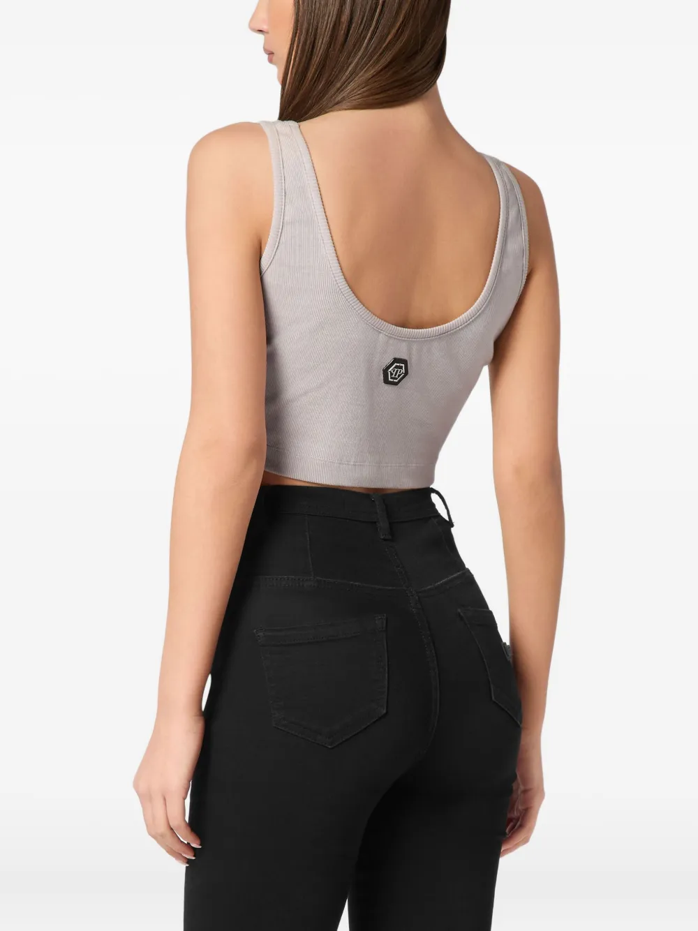 Philipp Plein Rhinestone-embellished Top - Grey 