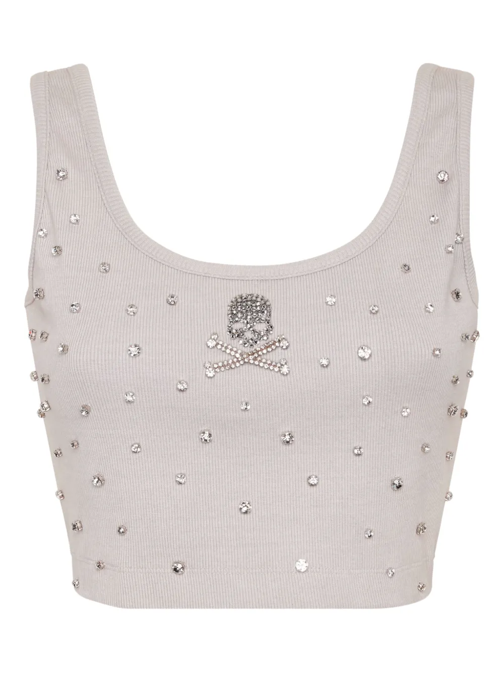 Philipp Plein Top con strass - Grigio