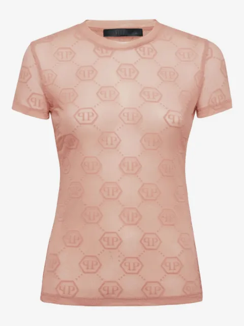 Philipp Plein t-shirt en tulle à motif monogrammé