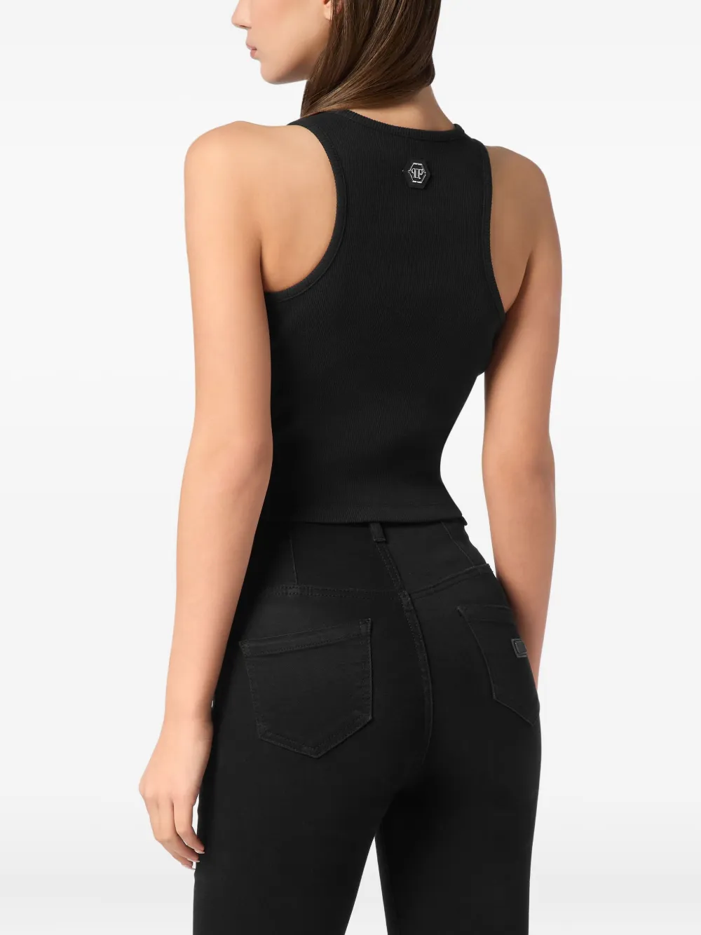 Philipp Plein crystal-embellished tank top Zwart