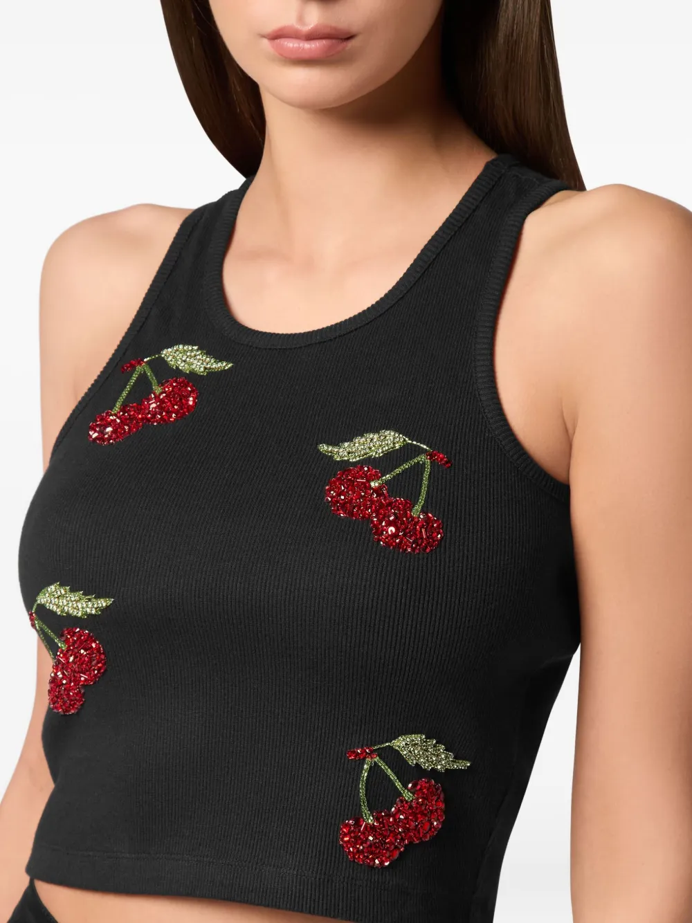 Philipp Plein crystal-embellished tank top Zwart