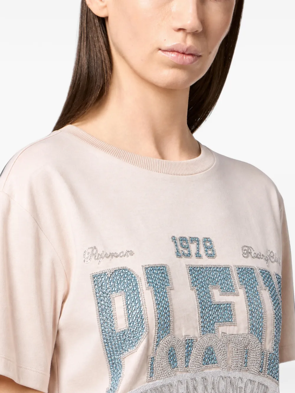 Philipp Plein crystal-embellished cropped T-shirt Wit