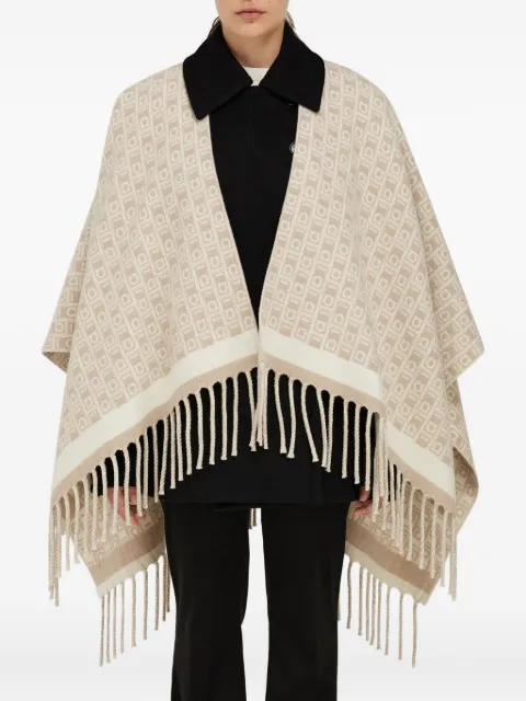 Ferragamo Gancini-pattern fringed cape