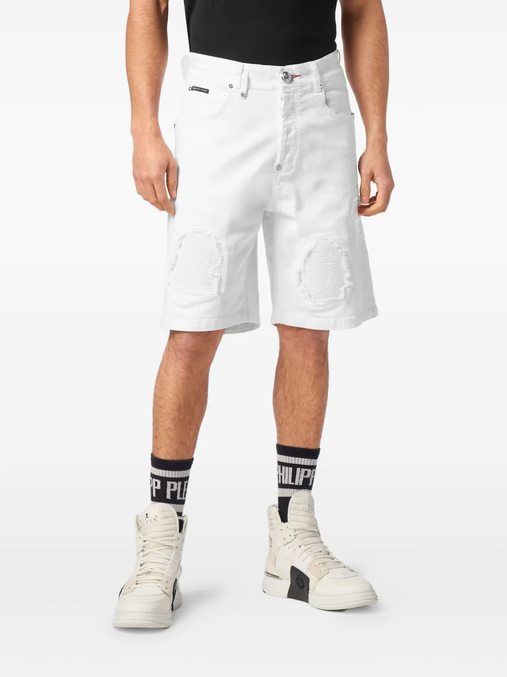 Philipp Plein Formentera Skulls shorts Wit