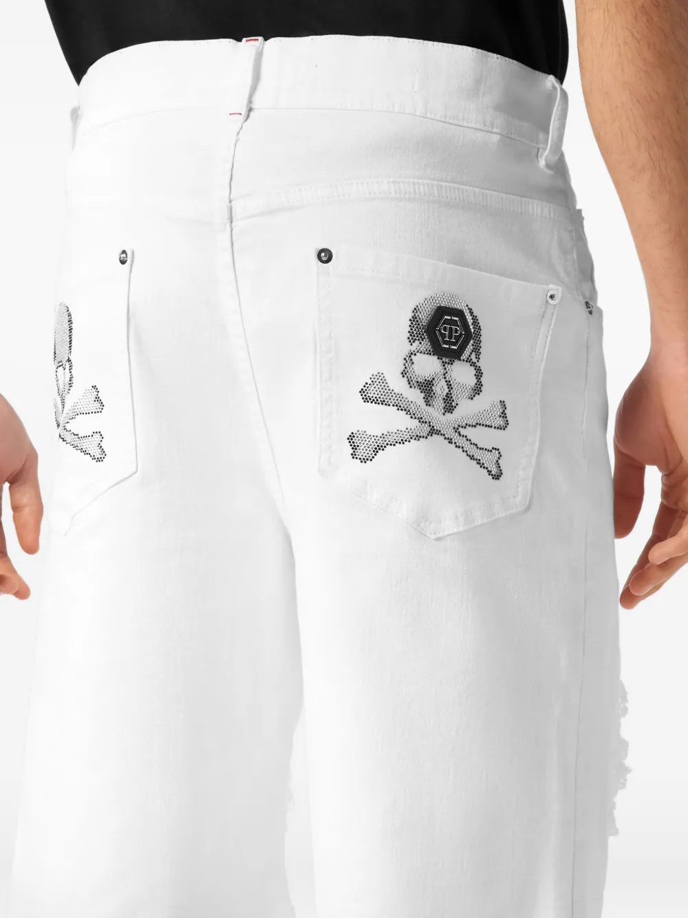 Philipp Plein Formentera Skulls shorts Wit