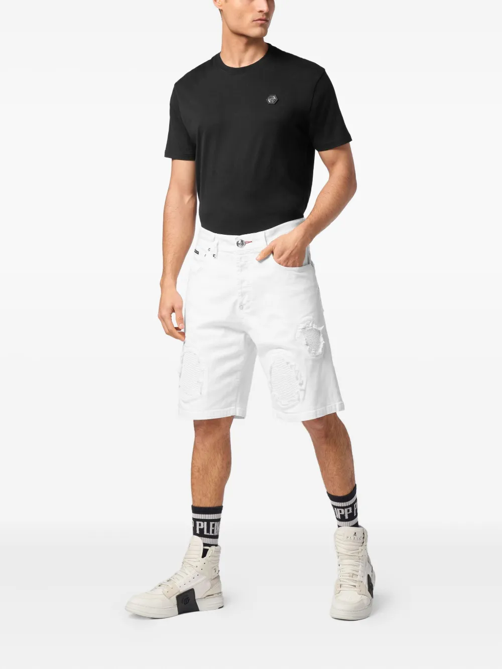 Philipp Plein Formentera Skulls shorts - Wit