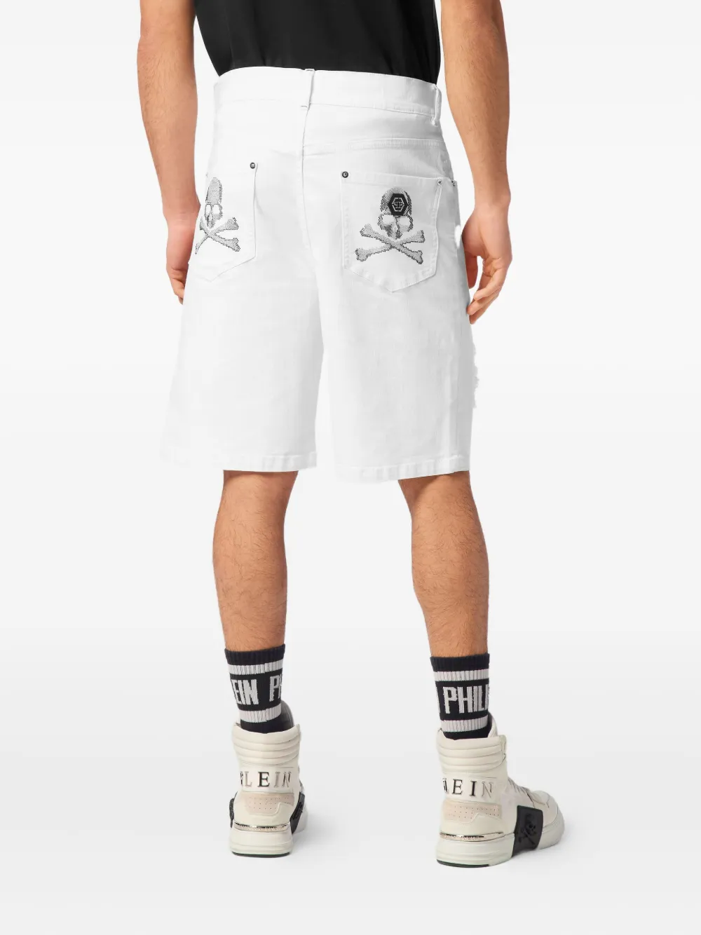 Philipp Plein Formentera Skulls shorts Wit