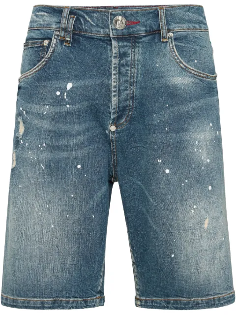 Philipp Plein shorts de mezclilla Formentera Skulls