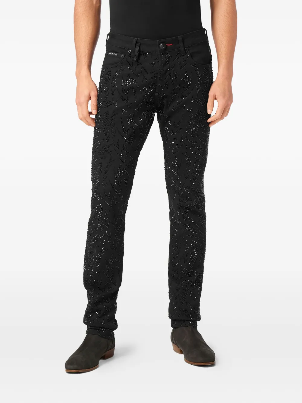 Philipp Plein Super Straight Cut Sprint Spirits jeans Zwart