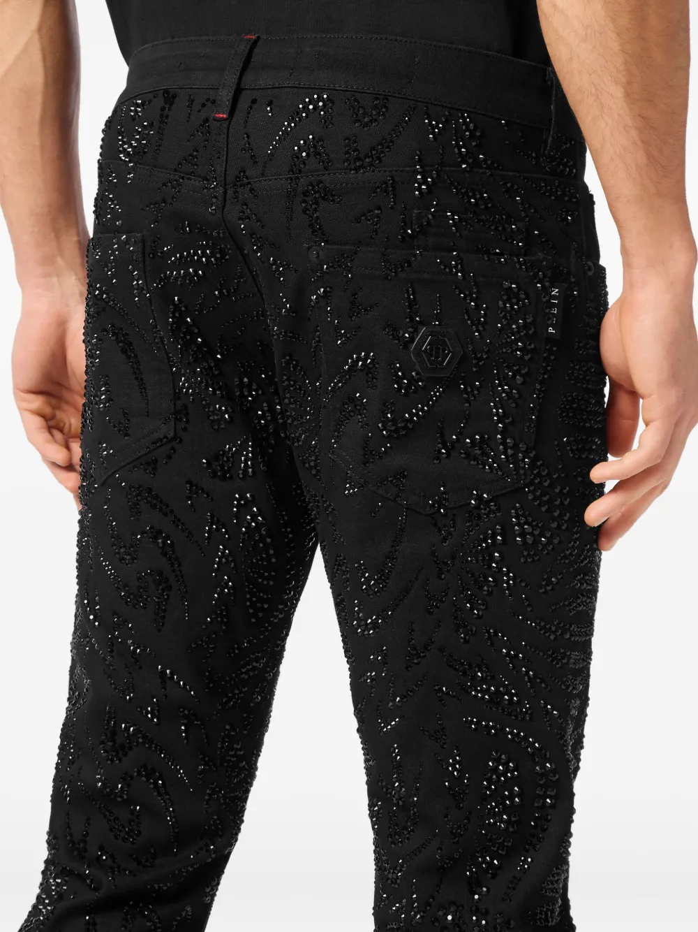 Philipp Plein Super Straight Cut Sprint Spirits jeans Zwart