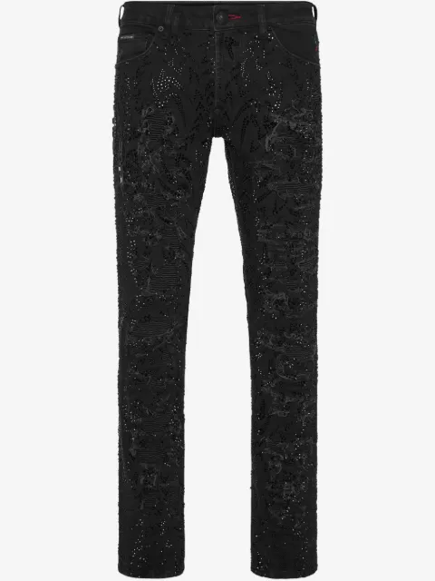 Philipp Plein denim trousers Rock Star strass