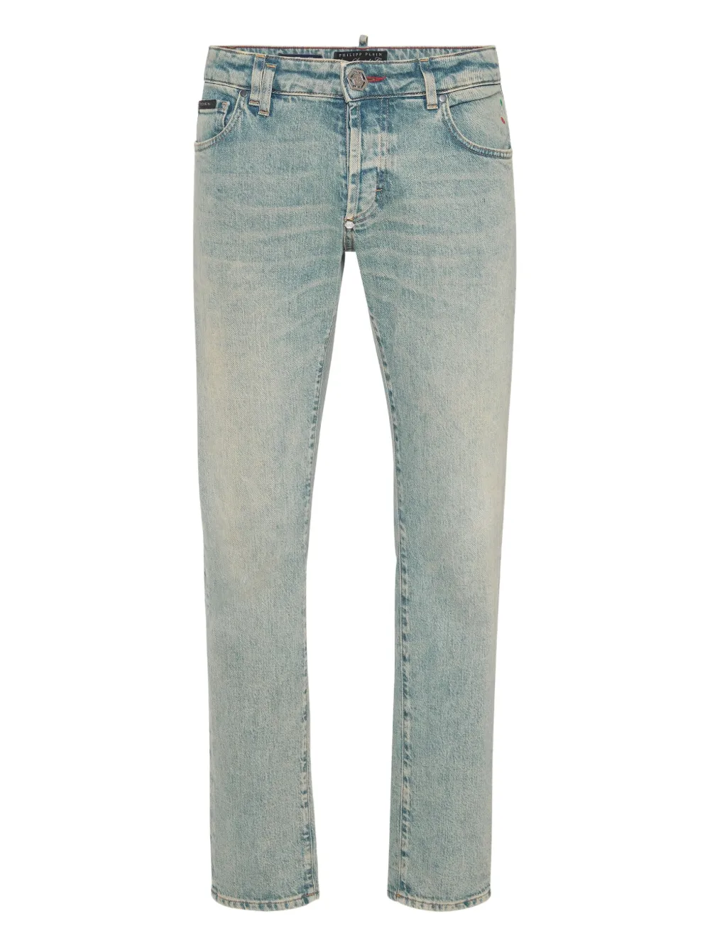 Philipp Plein logo-patch jeans - ブルー Philipp Plein logo-patch jeans - ブルー