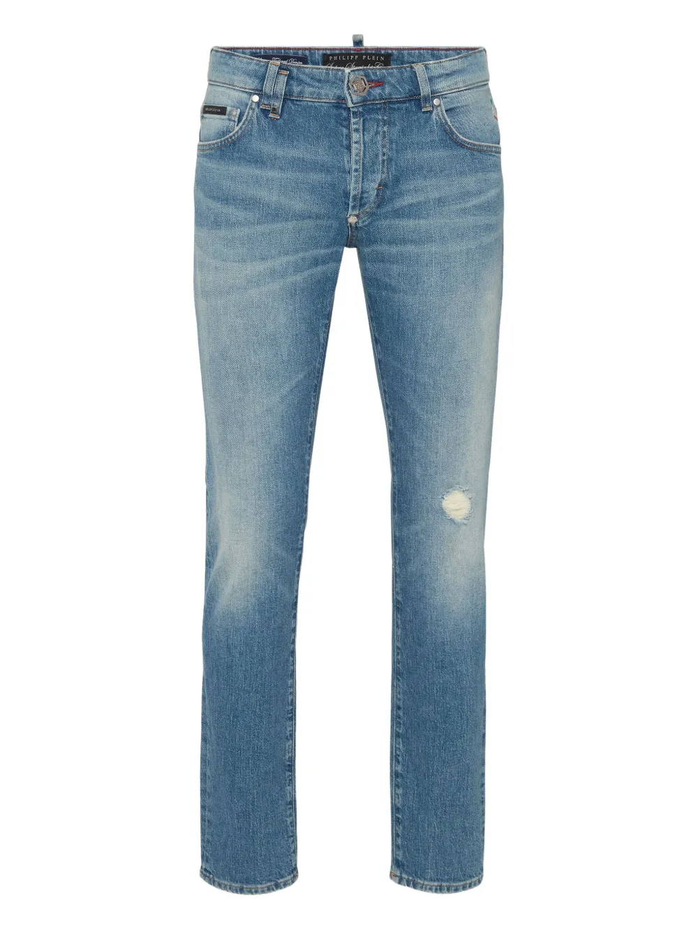 Philipp Plein Jeans met logopatch Blauw