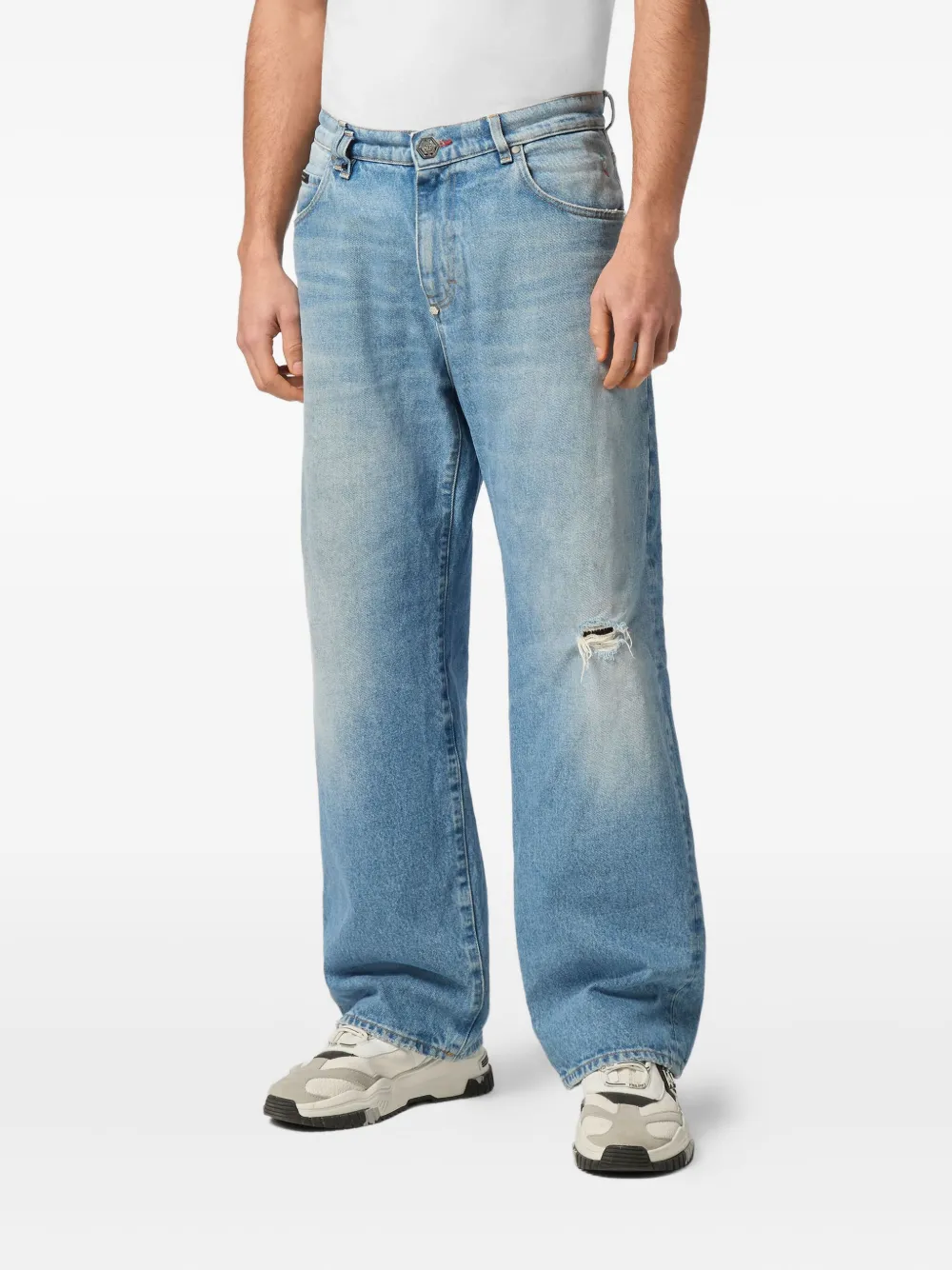 Philipp Plein Jeans met logopatch Blauw