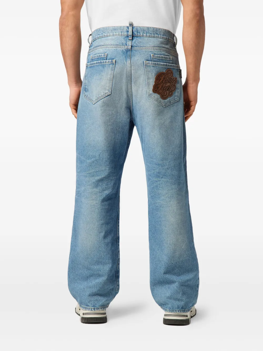 Philipp Plein Jeans met logopatch Blauw