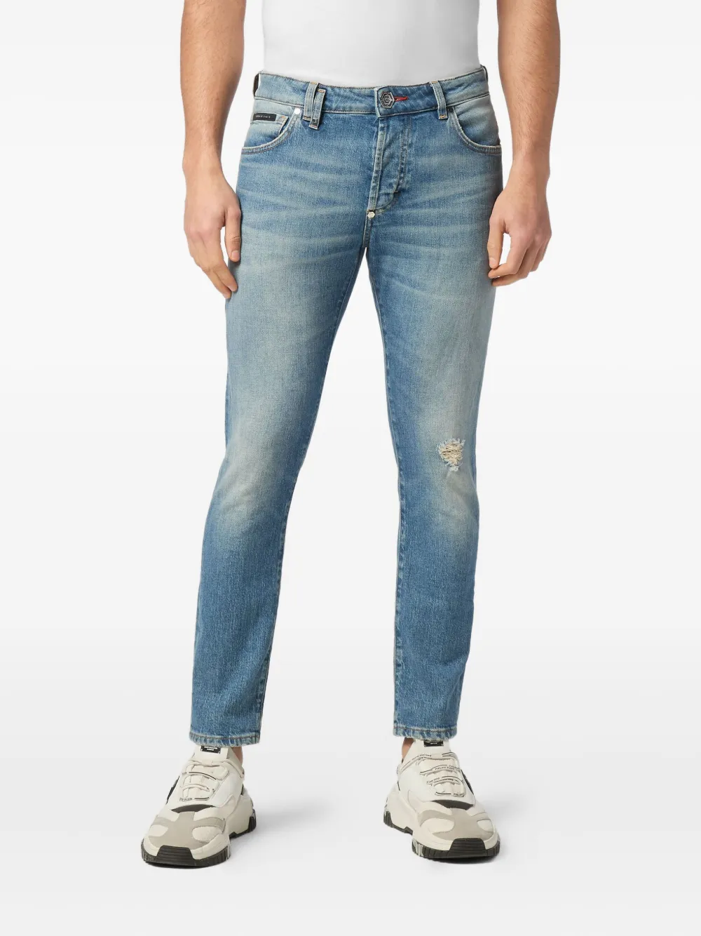 Philipp Plein Skinny jeans met 5 zakken Blauw