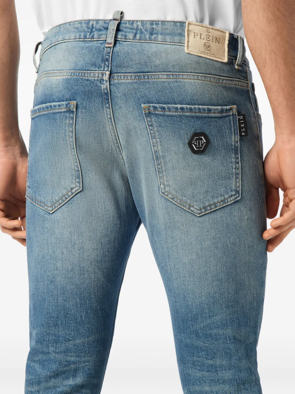 Philipp Plein Skinny jeans met 5 zakken Blauw