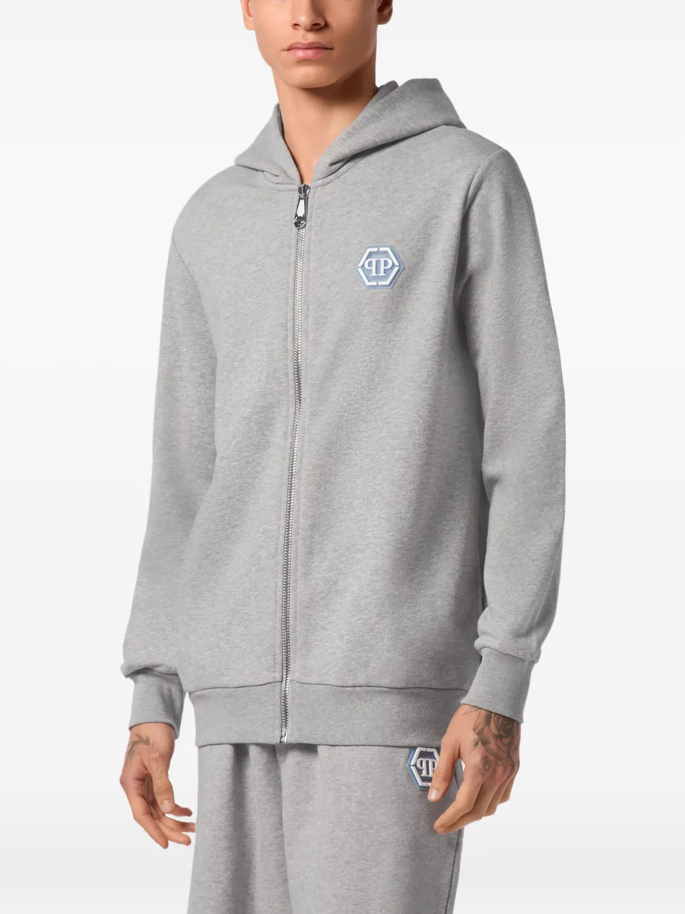 Philipp Plein Hoodie met rits Grijs