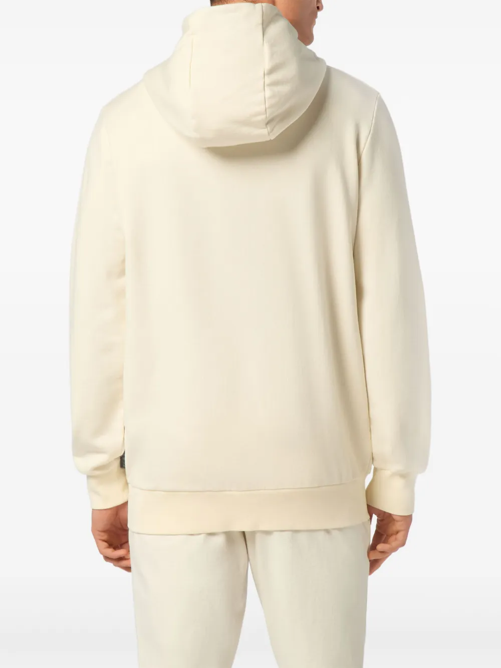 Philipp Plein Basic Plein Old Dye hoodie met rits Wit