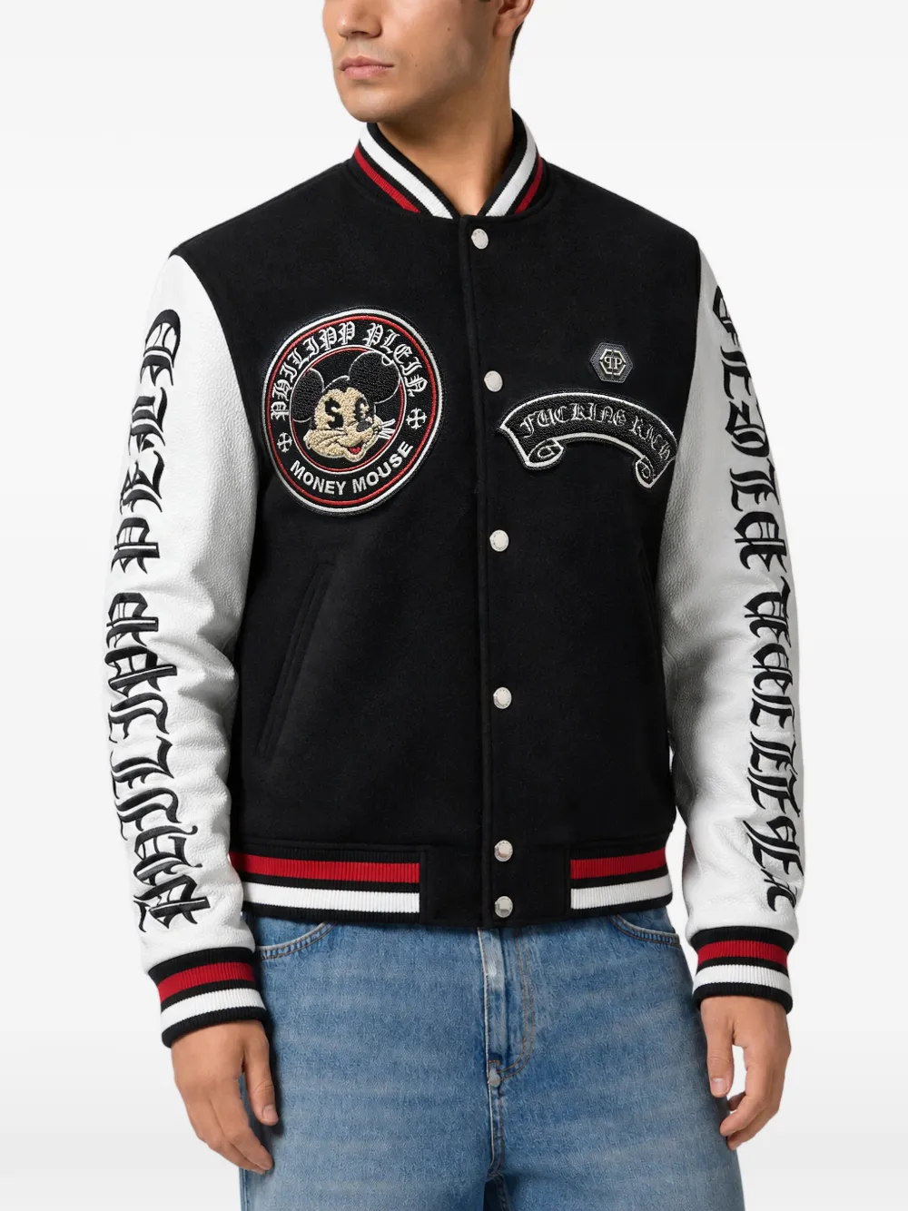 Philipp Plein Money Mouse College bomberjack Zwart