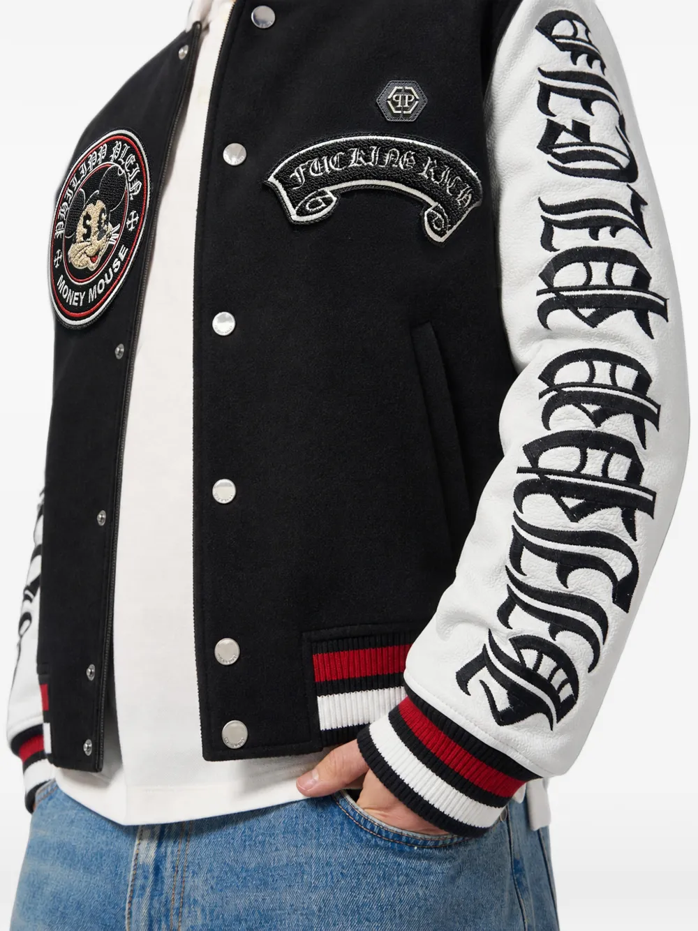 Philipp Plein Money Mouse College bomberjack Zwart