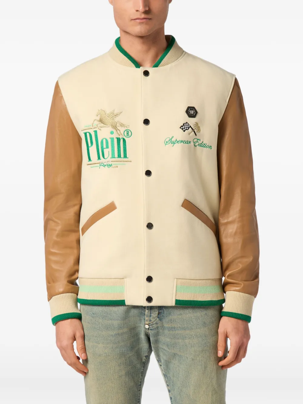 Philipp Plein Racing Club College bomberjack Beige
