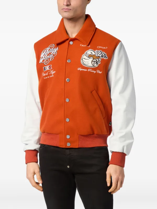 Philipp Plein Coster College PP Ducks Bomber Jacket | Orange