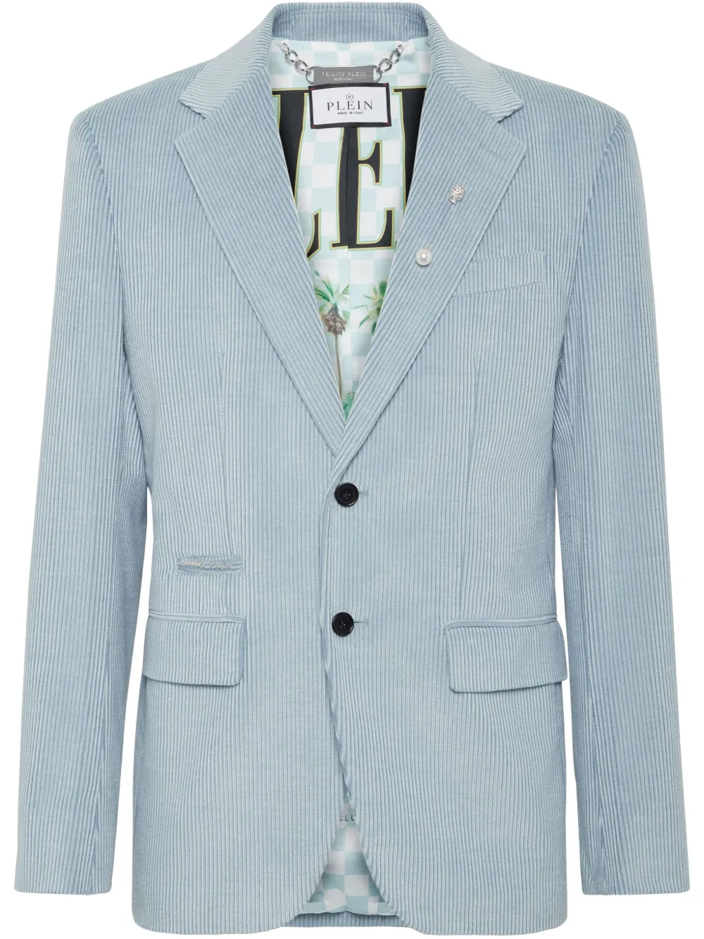 Philipp Plein Blazer met enkele rij knopen Blauw