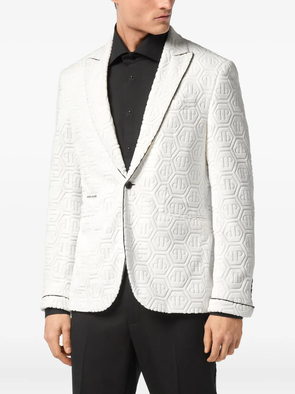 Philipp Plein Blazer met monogram Wit