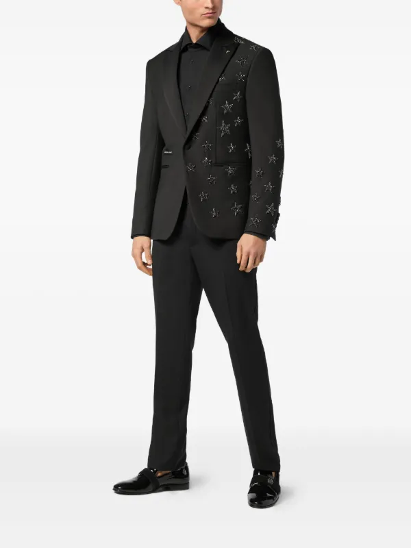 Philipp Plein Blazer Stars De Lã | Preto | FARFETCH BR