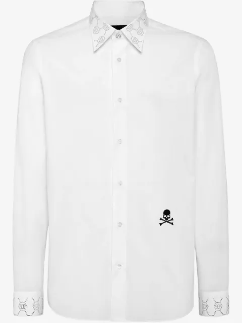 Philipp Plein  shirt Sugar Daddy cut LS monogram strass