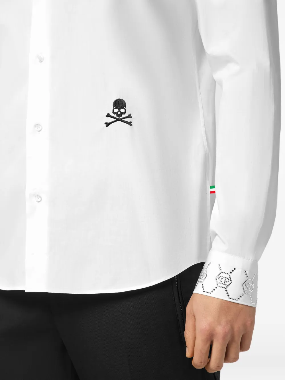 Philipp Plein Overhemd verfraaid met monogram Wit