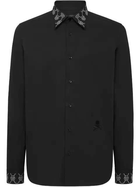 Philipp Plein camisa con aplique del monograma