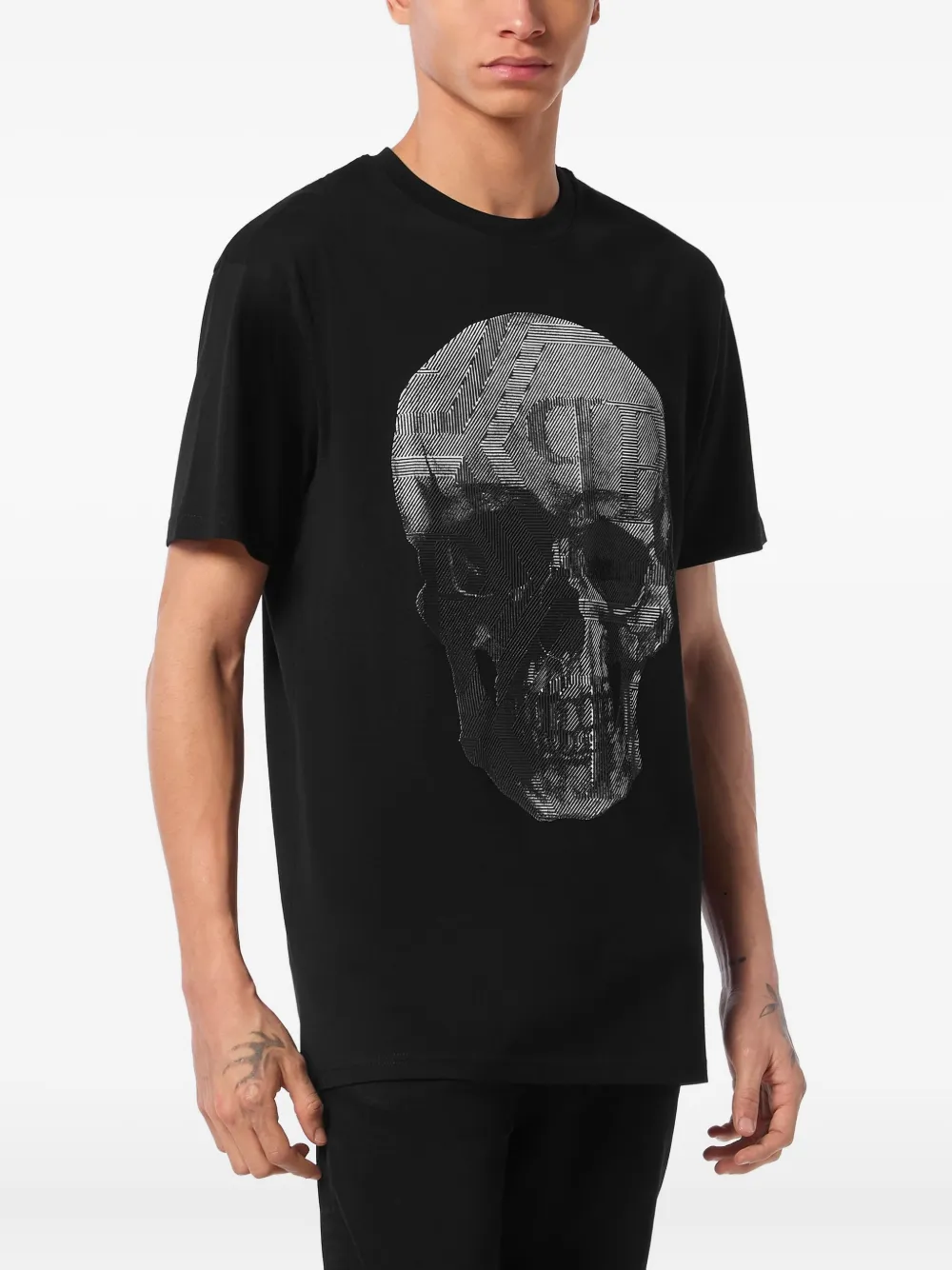 Philipp Plein T-shirt met doodskop Zwart