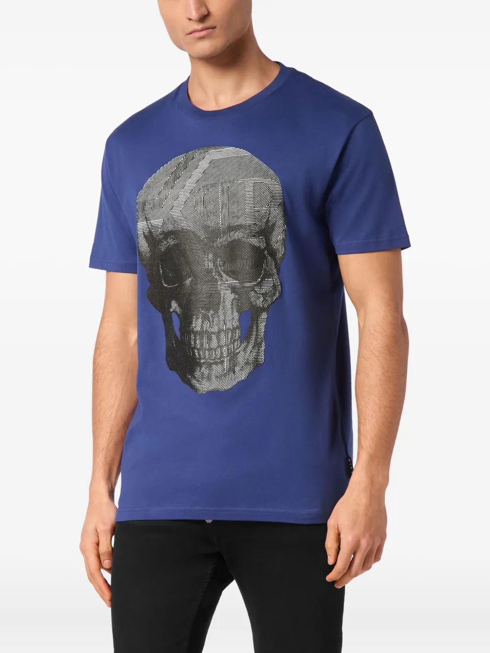 Philipp Plein T-shirt met doodskop Blauw