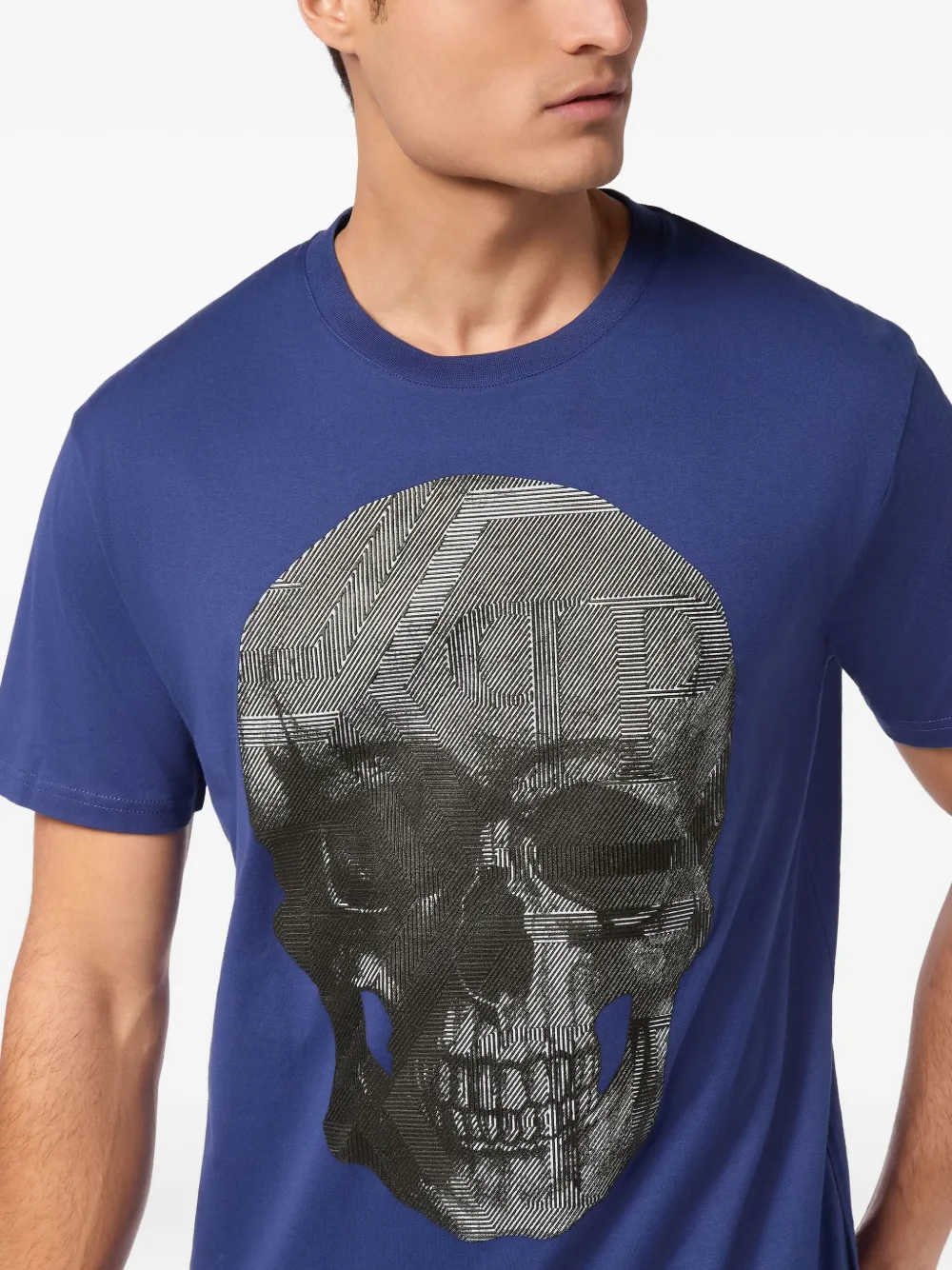 Philipp Plein T-shirt met doodskop Blauw