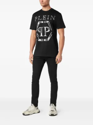 PHILIPP PLEIN クルネック SS カス レシンク シャシ Tシャツ Philipp Plein（フィリップ・プレイン）メンズ トップス Tシャツ