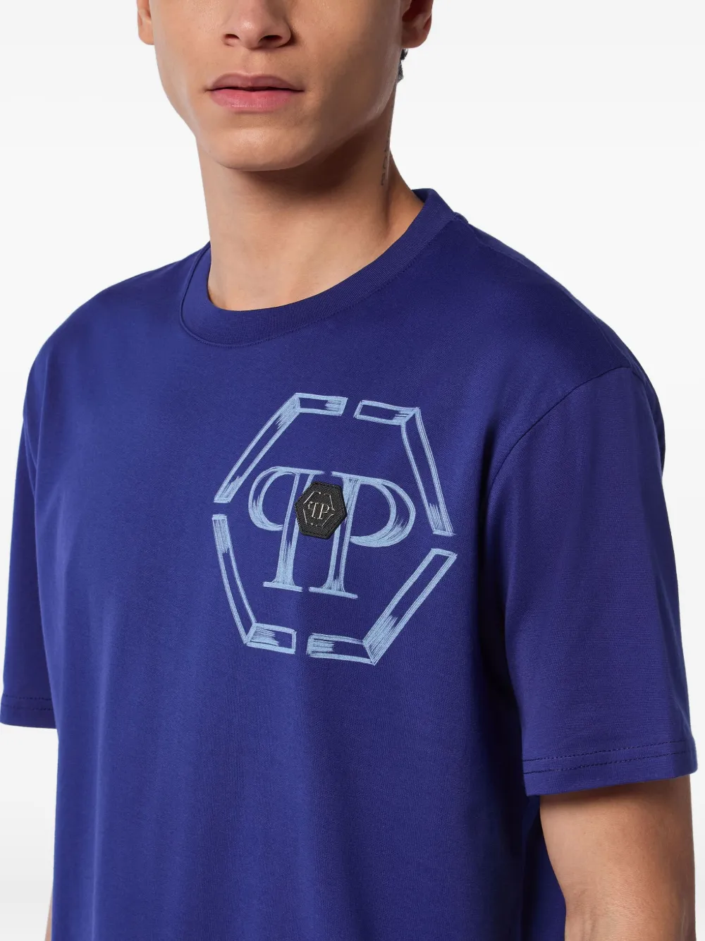 Philipp Plein Hexagon T-shirt Blauw