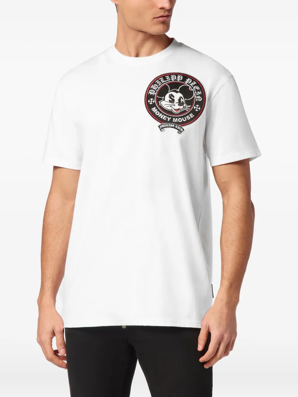 Philipp Plein Money Mouse T-shirt met borduurwerk Wit