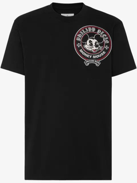 Philipp Plein Money Mouse-embroidered T-shirt