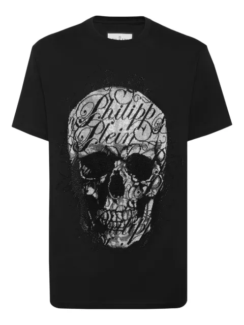 Philipp Plein Skull Coursive-embellished T-shirt