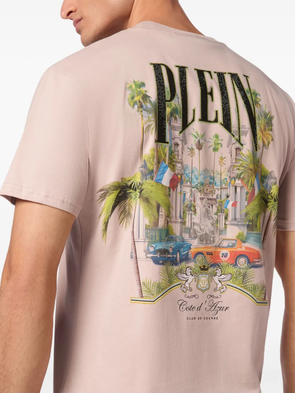 Philipp Plein Supercar Racing T-shirt Roze
