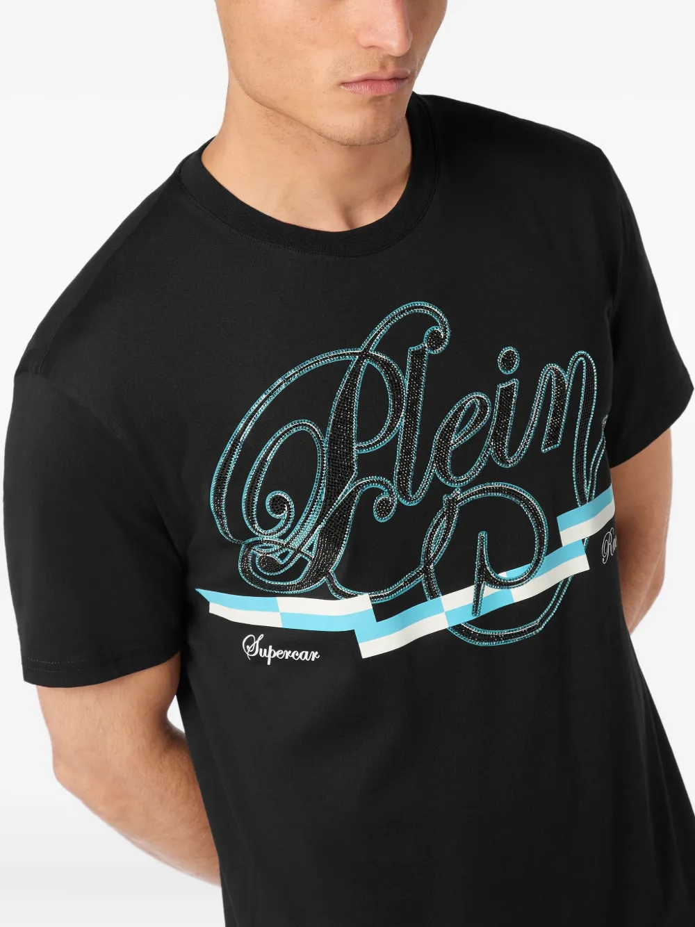 Philipp Plein Coursive Border T-shirt Zwart